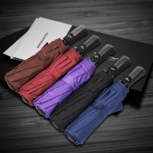 Retro Black Big Women Umbrella Parasol Automatic Windproof Couple Patio Umbrella Golf Uv For Men Sonnenschirm Rain Gear BY50BU