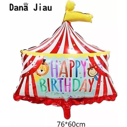 Danajiau animal party happy birthday foil balloon decoration Circus troupe lion bear kids toy Baby Showers inflate helium Ballon