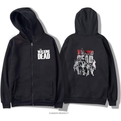 Childrens Zip-up Hoodies The Walking Dead Hoodie Sweatshirts Horror TV Drama Fashion Casual Halloween Streetwear Hoodies Zipper