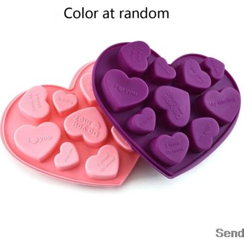 DIY Heart Silicone Mould Fondant Kitchen Cake Molds for Chocolate Baking Tools