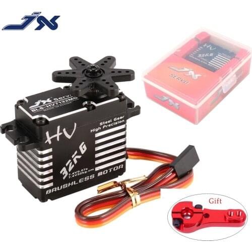JX BLS-HV7132MG 32KG Metal Steering Digital Gear HV Brushless Servo with High Voltage for RC Car Robot Airplane Drone