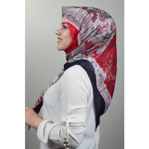 JAWEL PATTERNED LINEN FLAMLI SCARF-DESEN-37-RENK-08