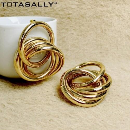TOTASALLY Metal Stylish Geometric designs Earrings for Women Hyperbole Chunky Earrings Fashion Punk Club Show Jewelry Dropship