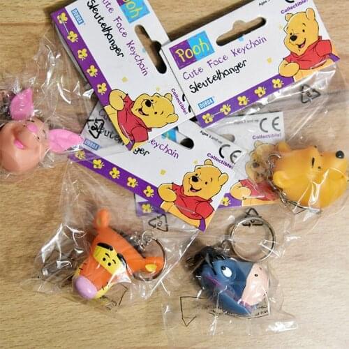 Disney Cute Model Winnie Eeyore Piglet Tigger Action Figure Model Toys Keychains Keyring Gifts for Kids