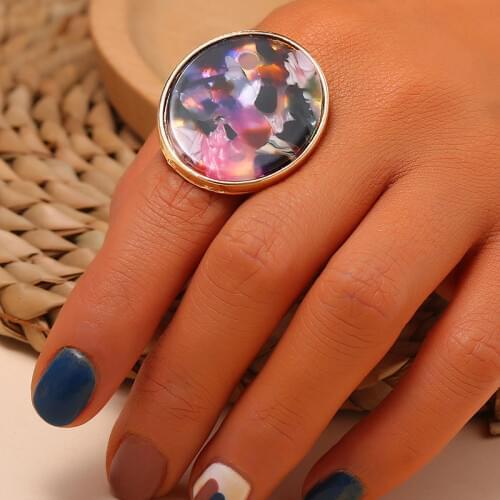 Trendy Gold Color Metal Geometric Adjustable Finger Rings For Women Bohemian Opening Statement Fashion Party Jewelry Gift