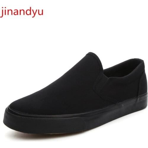 Loafers Men Canvas Plus Size Fashion Breathable Comfort Black Men Sneakers Male Slip on Sneakers Casual Driver Shoes for Men