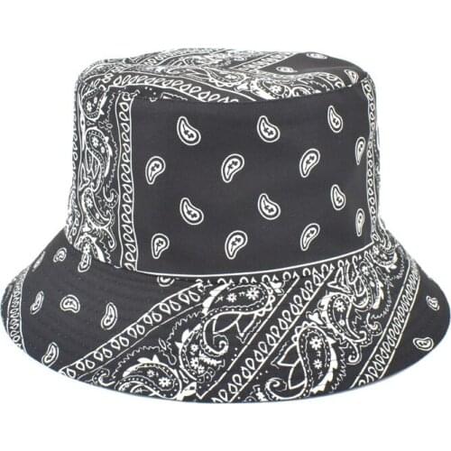 2021 New Hot Fishermans Hat Womens Spring And Summer Fashion Printing Basin Hat Fashion Double Side Sun Hat Mens