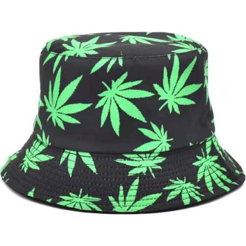 Fashion Panama Leaf Print Bucket Hat Hip Hop Fisherman Hat Men Women Outdoor Summer Casual Cotton Bob chapeau Visor Bucket Caps