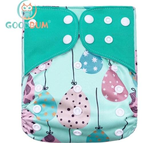 Goodbum Cute Balloon Print Washable Adjustable Cloth Pocket Diaper Double Row Snaps Cloth Nappy For 3-15KG Baby