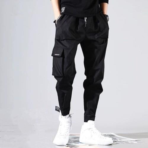 Spring Autumn Casual Harem Pants Male Loose Student Korean Overalls Mens Trousers Parkour
