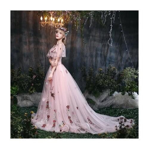 Luxury froest theme embroidery rococo queen ball gown princess long medieval dress Renaissance Victorian/Antoinette Ball