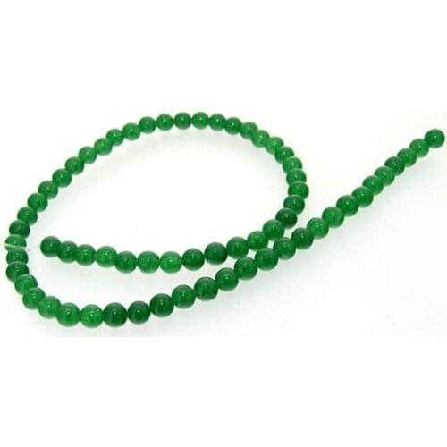 Unique Pearls jewellery Store 6mm Green Jade Round Gemstone Loose Beads One Full Strand 15 inches LC3-0258