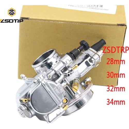 ZSDTRP Motorcycle Universal 28 30 32 34mm PWK Carburetor for Mikuni Model 100-300cc Motorcycle Scooter UTV ATV (Silver)