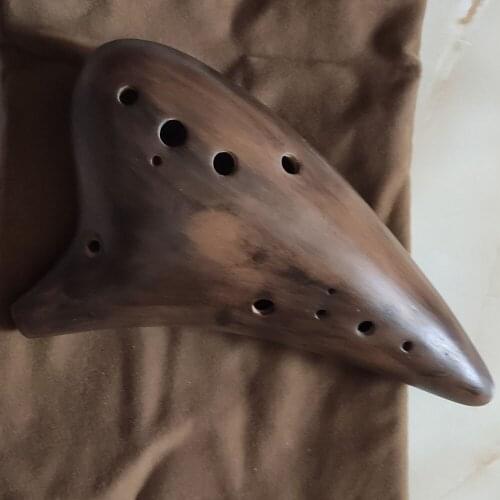 High quality 12 holes bass C/BC ocarina smoked burn flute BC tubes music instrument good sound