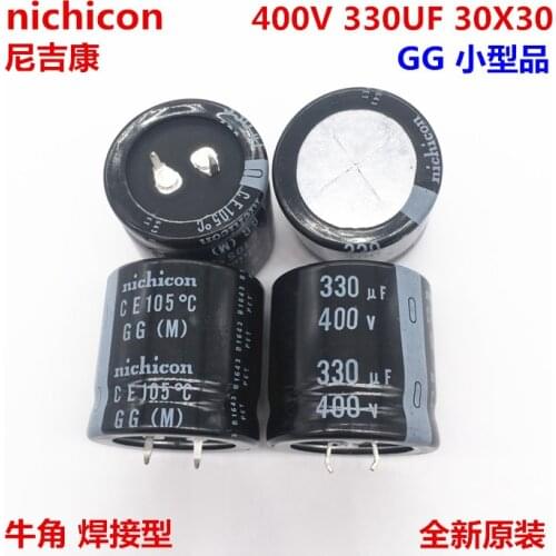 2PCS/10PCS 330uf 400v Nichicon GG 30x30mm 400V330uF Snap-in PSU Capacitor