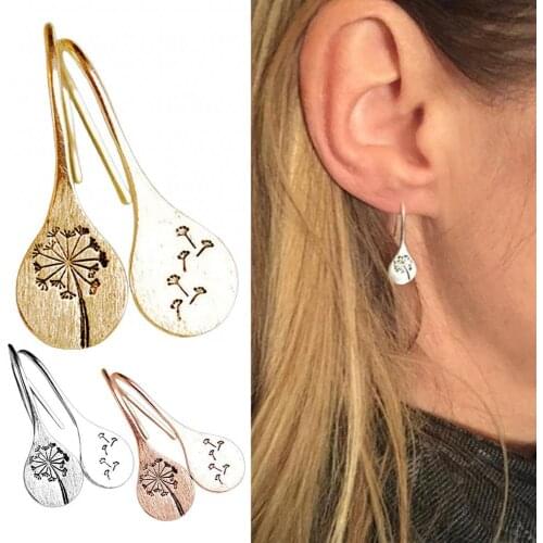 2021 Simple Silver Color Dandelion Dangle Earrings Women Engagement Wedding Iron Alloy Jewelry Statement Drop Earring Pendientes