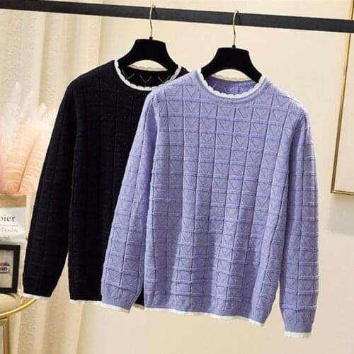 Korean College Style Autumn Winter Ball Solid Pullovers Loose Oversized O-Neck Knitted Sweaters Woman Jumper Oversized Knit