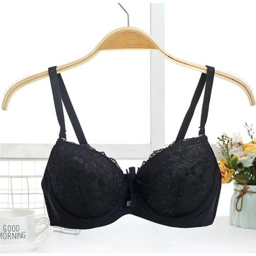 Women Embroidery Lingerie Floral Bralette Adjusted-straps Top Lace Super Push Up Lingerie Brassiere Bars