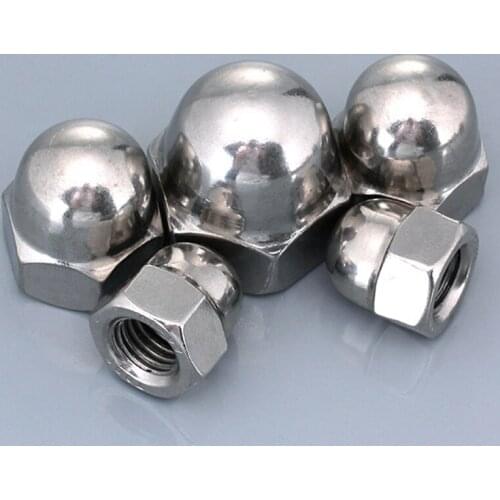 1pcs M16 M18 M20 M22 M24 Stainless Steel Cap Nuts Decorative Cover Semicircle Acorn Nut