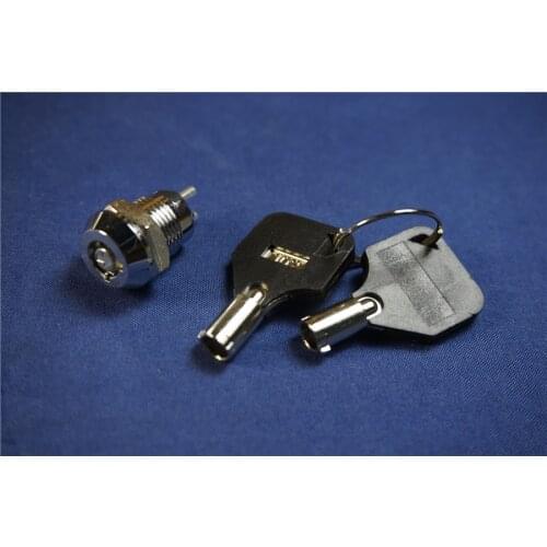 2 pcs Power Switch Panel Mount Screw Mini Key Ignition Switch 12.0 MM ON/OFF Lock Switches 2 Keys 2 Poles Through Hole SPST