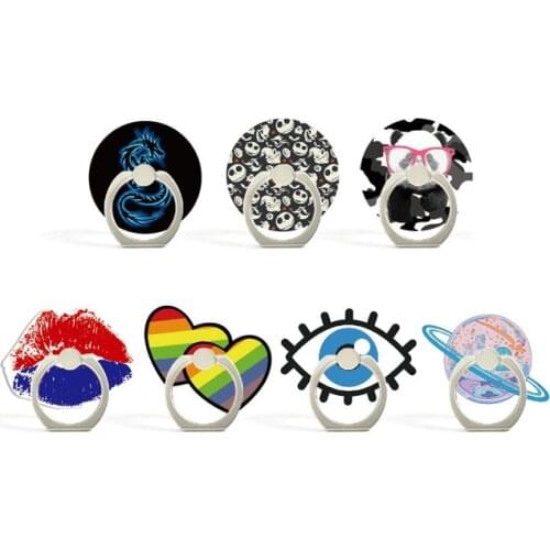 Cartoon Panda Lip Earth Phone Finger Ring Mobile Phone Stand Holder For iPhone Xiaomi Huawei Acrylic Phone Holder All Smartphone