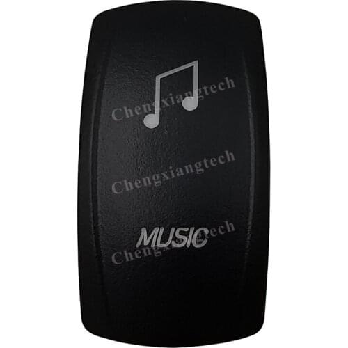 Car Boat Truck Backlit Swtich Cap- Laser Engraving -MUSIC-for Led Carling Arb Narva 4x4 RV Rocker Switch, Cover Only