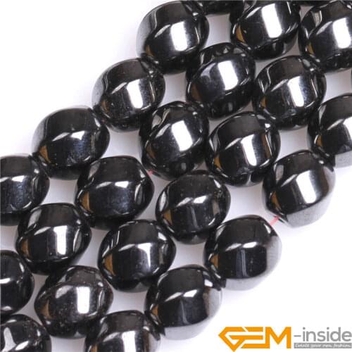 9x10mm Natural Twisted Column Magnetic Hematite Healing Stone Beads Loose Beads For Jewelry Making Strand 15 Inch Wholesale