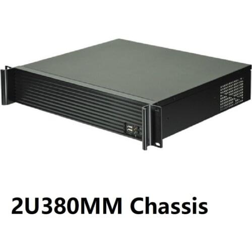 2U380mm computer case Aluminum alloy panel Can be installed with optical drive Industrial control chassis server chassis
