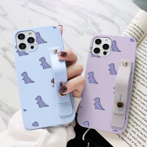 Wrist Strap Case For Xiaomi Mi 11i 10T Redmi Note 9 9S 10S 10 11 Lite 8T 9T 8 7 5 Pro Max 9C Poco X3 NFC F3 Cute Dinosaur Funda