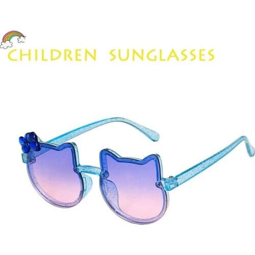 Cat Bowknot Kids Sunglasses Fashion Girl Cute UV Protection Baby Shade Gafas De Sol De Moda Infantil