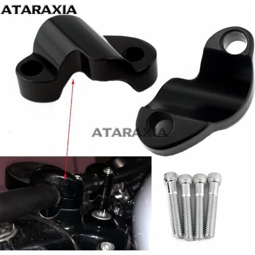 For Harley Sportster XL1200X XL 1200 48 CNC Aluminum 2" Rise Handlebar Riser 1" Bar Heighten Block Extension Kit 2010-2017