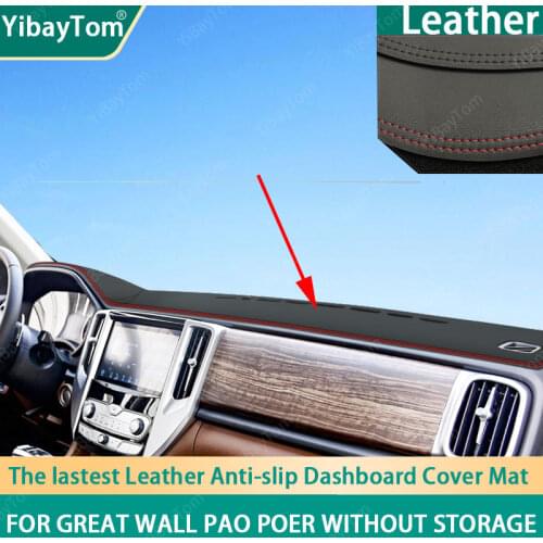 PU Leather Dashboard Anit-slip Anti-UV Cover mat Protective Carpet For Great Wall Poer Pao GWM Ute without Storage Box 2019-2021