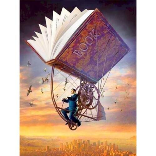 GATYZTORY Diy Oil Painting By Numbers Framed On Canvas Flying Dream Book Landscape Picture By Number Acrylic Color Artcraft