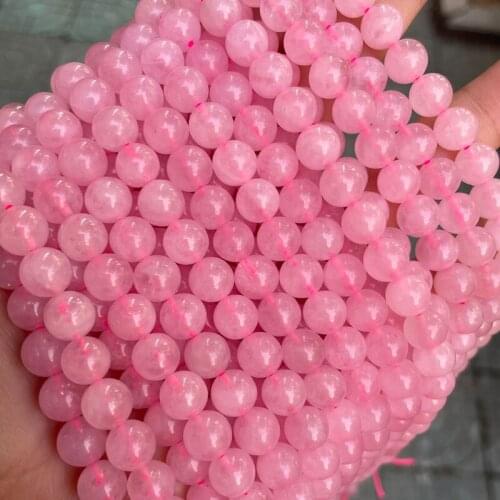 Smooth Natural Pink Rose Quartz Round Loose Stone Beads 4-12mm Pick Size 15'' Strand Crystal Beads DIY For Jewelry Making