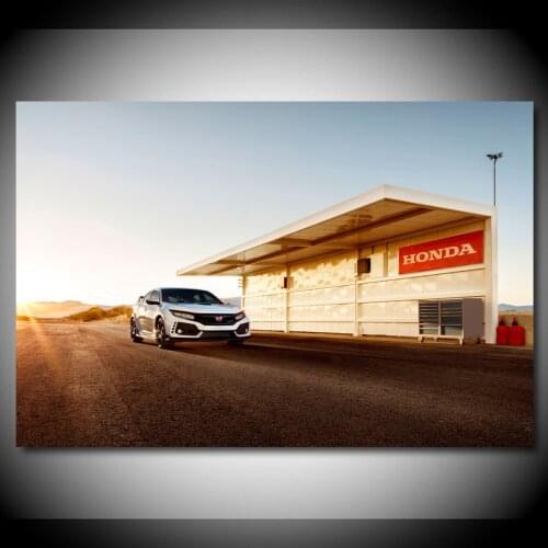 Honda Civic Type R Sport Car Vehicle Wall Art Posters Fabric Canvas Print Paintings for Living Room Decor