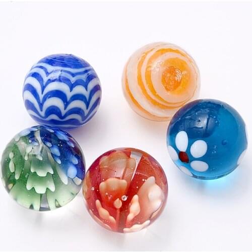25MM Glass Ball Cream Console Game Pinball Machine Cattle Small Marbles Pat Toys Parent- Child Beads Bouncing Ball Sports Unisex