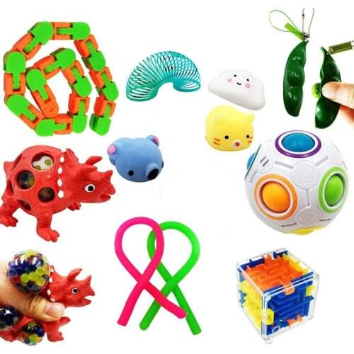 Fidget Sensory Toy Stress Relief Toys Set For Kids Adults Squeeze Edamame Pop Bubble Fidget Stress Toys Dropship