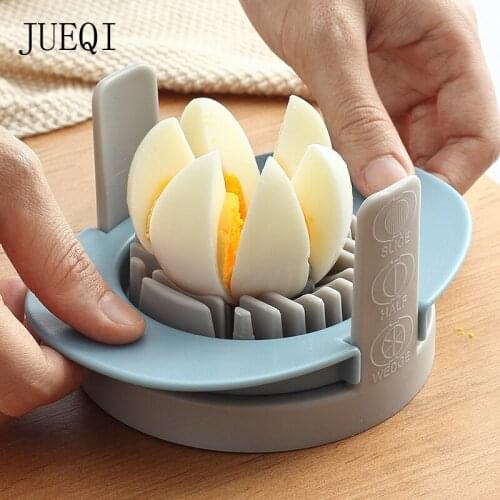 JueQi Egg Slicers Cutter Stainless Steel Kitchen Accessories 3 in 1 + Fixed Base Hard Boiled Egg Tools Kitchen Gadgets