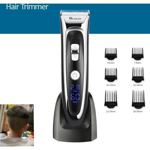 Electric Trimmer LCD Display Beard Trimer Barber Cordless Cutting Haircut Body Rechargeable Hair Clipper Men Razor Machine F35