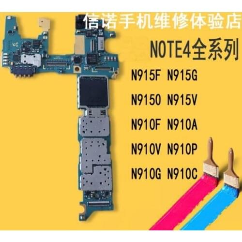 Full Working Used Original Board For Samsung Galaxy Note 4 N910U N910C Motherboard Logic Mother Board Plate