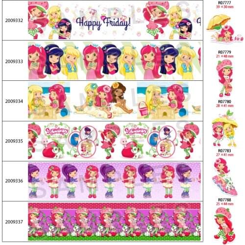 New Nice Girl Cartoon Printed Grosgrain/Satin Ribbon 25mm/38mm/50mm/75mm 5 Yards for DIY Sewing & Hair Bow Accessories 200933