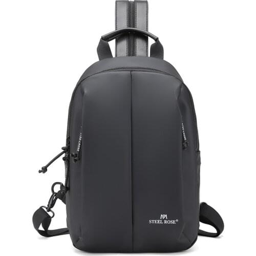 New Mens Waterproof Dual Chest Cross-body Bag Backpack Outdoor Travel Small Backpack with Zipper Pull Variable Backpack