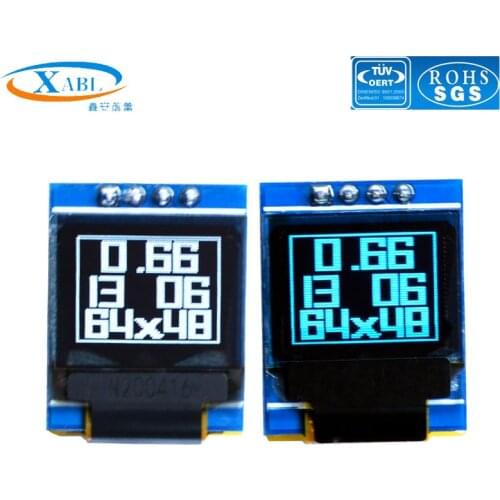 XABL 0.66 Inch OLED Module Resolution 64*48P OLED Display Module SSD1306 4Pin IIC PM material SPI Factory Outlet Custom Size