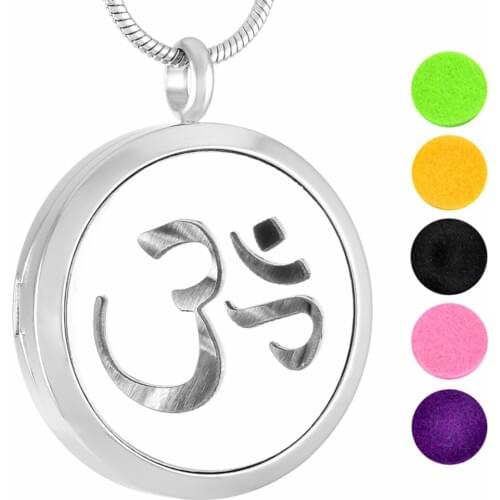 Wholesale essential oil diffuser necklace 316L stainless steel hollow YOGA Perfume Locket womens fashion(only pendant)