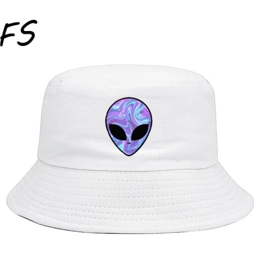 Summer Sun Hat Reversible alien print Bucket Hat for Men Women Cotton Bob Boys Panama Fold Girs Travel Outdoor Fisherman Hat cap