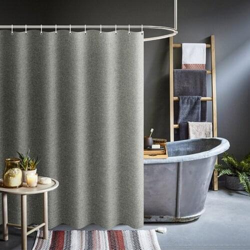 Thickened Imitation Linen Shower Curtains Solid Hotel High Quality Waterproof Bathroom Curtain for Hotel & Home Rideau De Douche