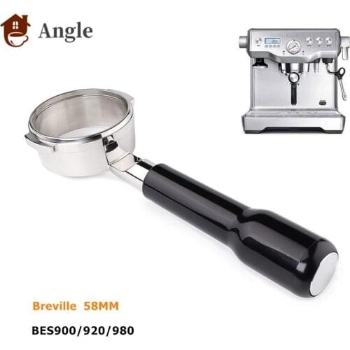 304 Stainless Steel 58mm Coffee Bottomless Portafilter Replacement Filter Basket Coffee Cafe Tools For Breville BES900/920/980