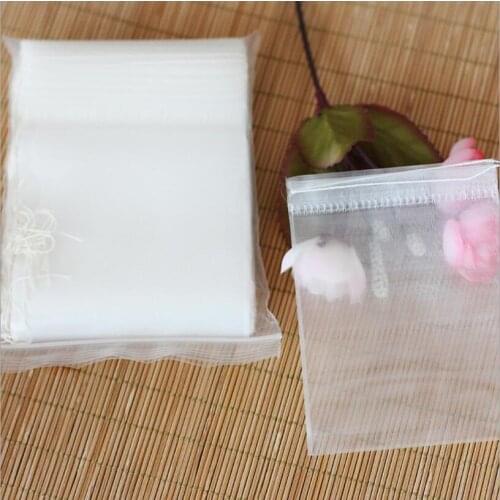 100pcs/lot Teabags Nylon Empty Tea Bags With String Heal Seal Filter 6*7cm