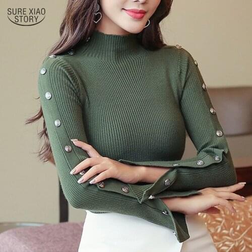 New Arrival Womnes Sweater Truien Dames Casual Turtleneck Pullover Jumper Knitted Women Sweater Long Sleeve Pull Femme 5051 50