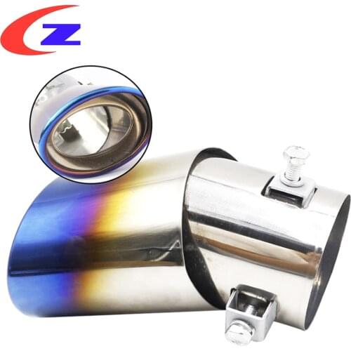 1PCS Universal Car Exhaust Muffler Tip Pipe Silver Car Stainless Steel Muffler Exhaust Tip Steel Pipe Chrome Tail Tool